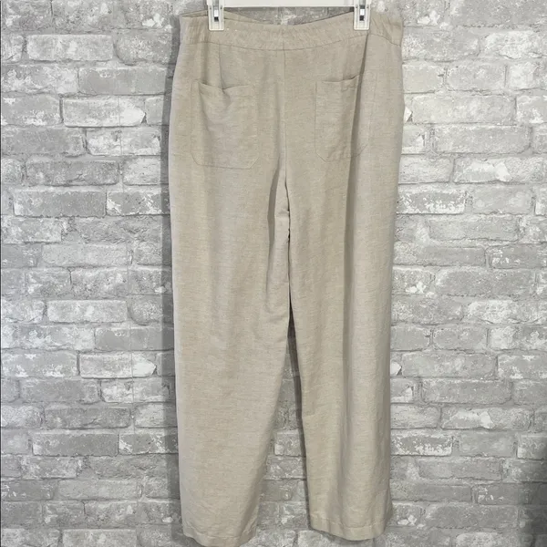 Coldwater Creek Light Beige Linen Pants - Image 3