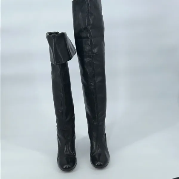 ASH Black Leather Knee-High Heeled Boots Women’s EU 39 / US 8–8.5 - Image 4