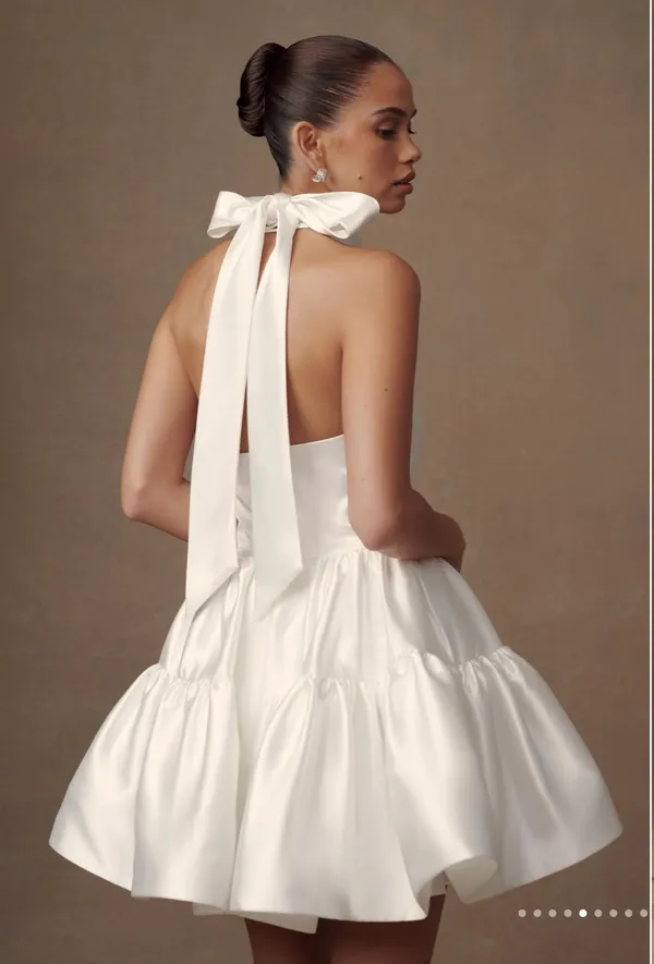 Meshki Satin Halter Mini Dress - Image 3