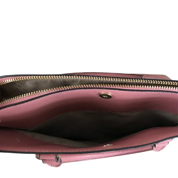 MICHAEL KORS Cindy Dome Satchel Saffiano Leather Bag Pink Classic Elegant Chic - Image 6