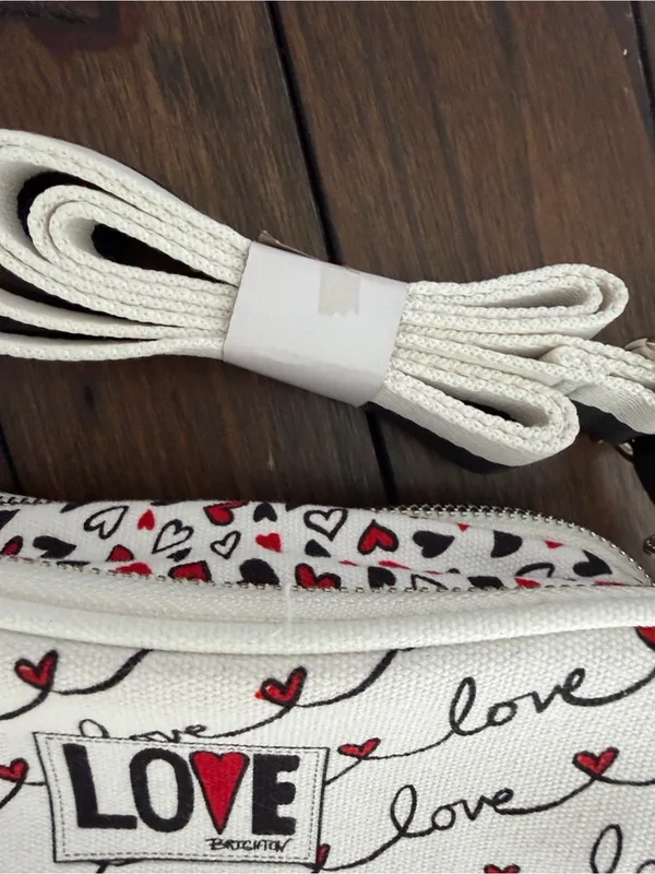 Brighton LOVE SCROLL Canvas Crossbody Bag New With Tags - Image 5