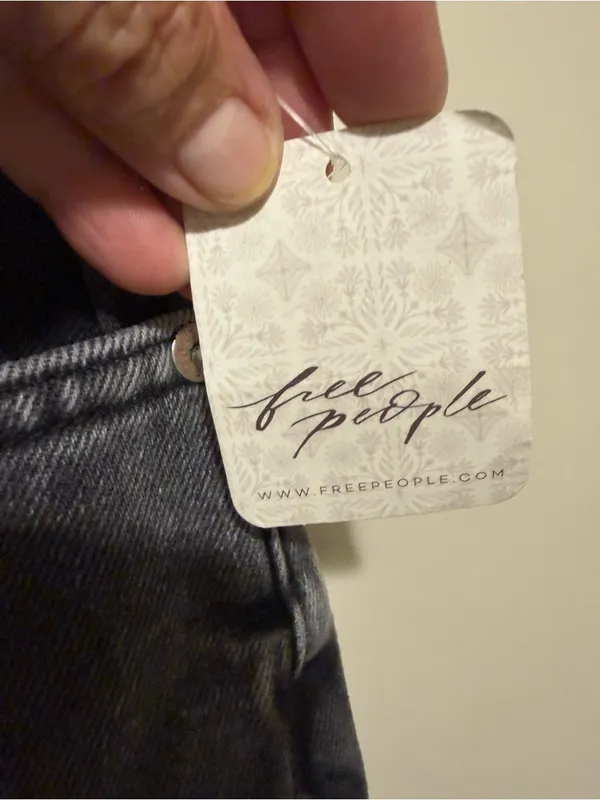 New We the Free Xena High Rise Slim Straight 32 Dark Gray Denim Jeans Womens - Image 7