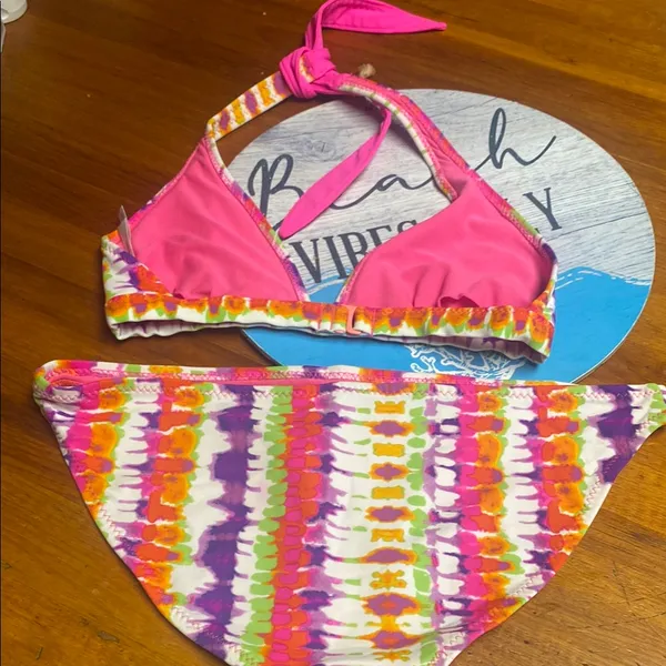 Aeropostale Pink Multicolor Tie-Dye Bikini Set - Image 2