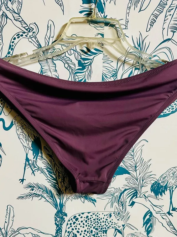 Shade & Shore Tropical Knot-Front Bikini Top - Purple/Yellow - Image 6
