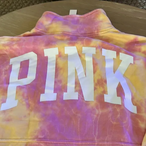 Victoria’s Secret Pink oversized Pink Tie dyed Sweatshirt, size Small, NWT - Image 8