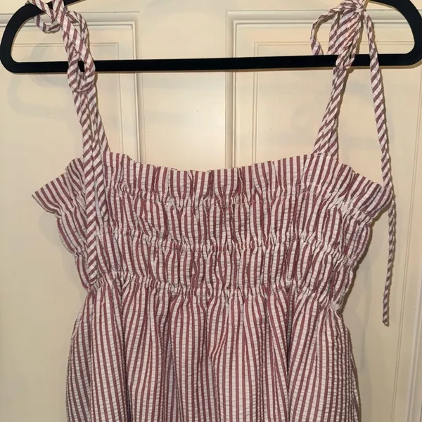 Buddy Love Red and White Striped Midi Dress - Image 10