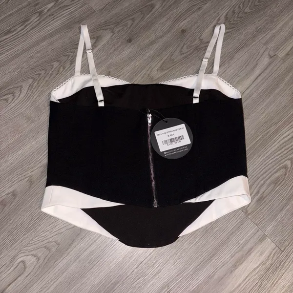 White Fox Boutique Black The Feel Spark Bustier Top - Image 3