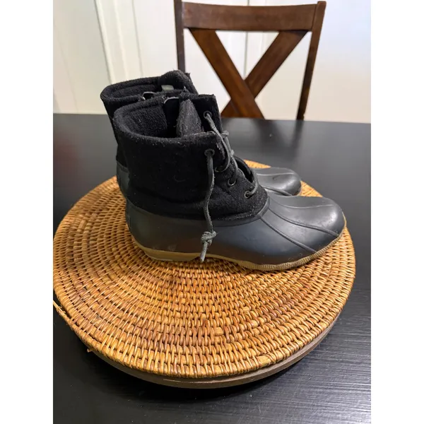 Sperry Saltwater Wool Black Duck Boots Womens 7.5‎ Waterproof Rain STS86440 - Image 6