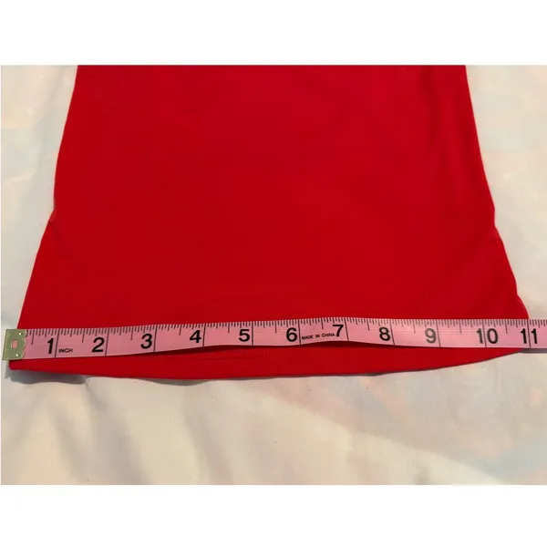 Qinsen Red Strappy Open Back Camisole Top XS V-Neck Stretch Tank NWT - Image 3