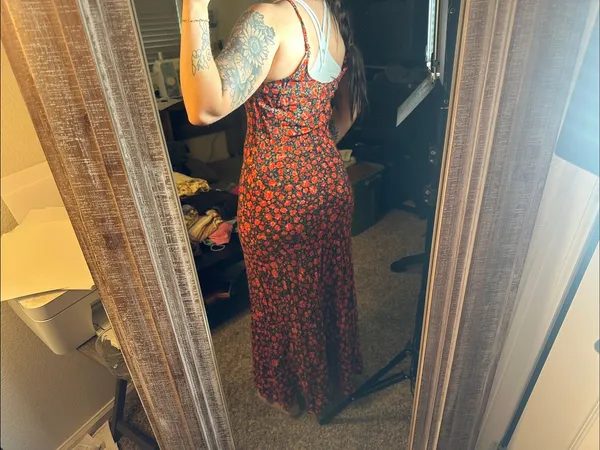 Urban Outfitters Archive Black and‎ Red Roses Maxi Slip Dress - Image 2