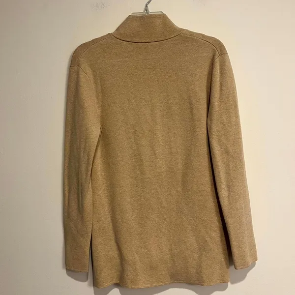 J.Crew Mercantile Sweater Blazer Tan Beige 100% Cotton Knit Button Front Small - Image 4