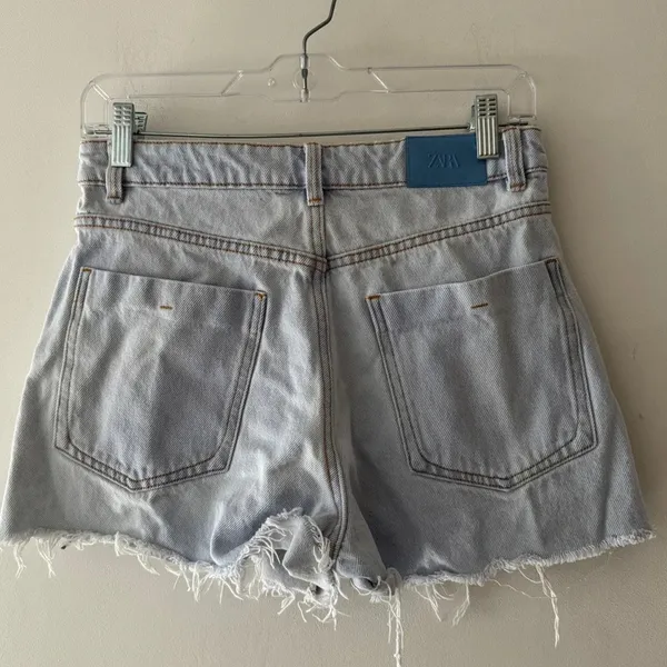 Zara High Rise Distressed‎ Jean Shorts - Image 2