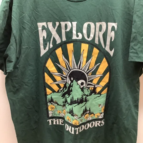 Persaya Size Xtra Large Forest Green Explore The Outdoors T-Shirt - Image 2