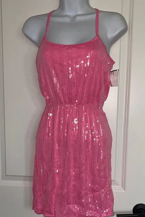 NWT! Aeropostale Pink Sequin Dress Size XS - Image 2
