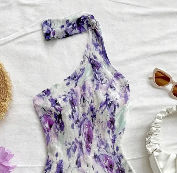 SheIn One shoulder dress purple - Image 6