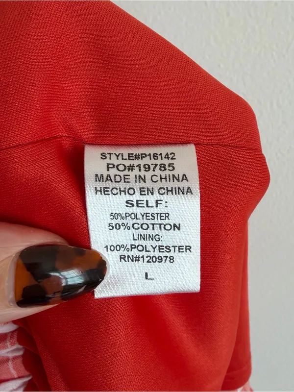NWT Entro Red Gingham Plaid Scallop Hem Shorts High Rise Pleated Large L - Image 6