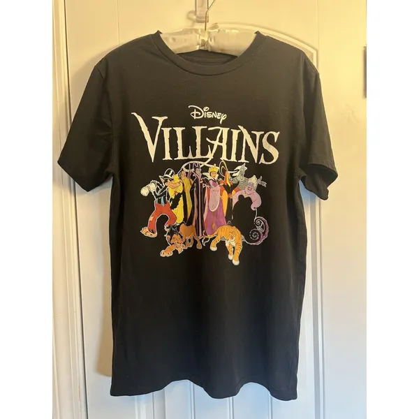 Disney Villains Graphic T Shirt Black Adult Large Short Sleeve Halloween Tee - Image 2