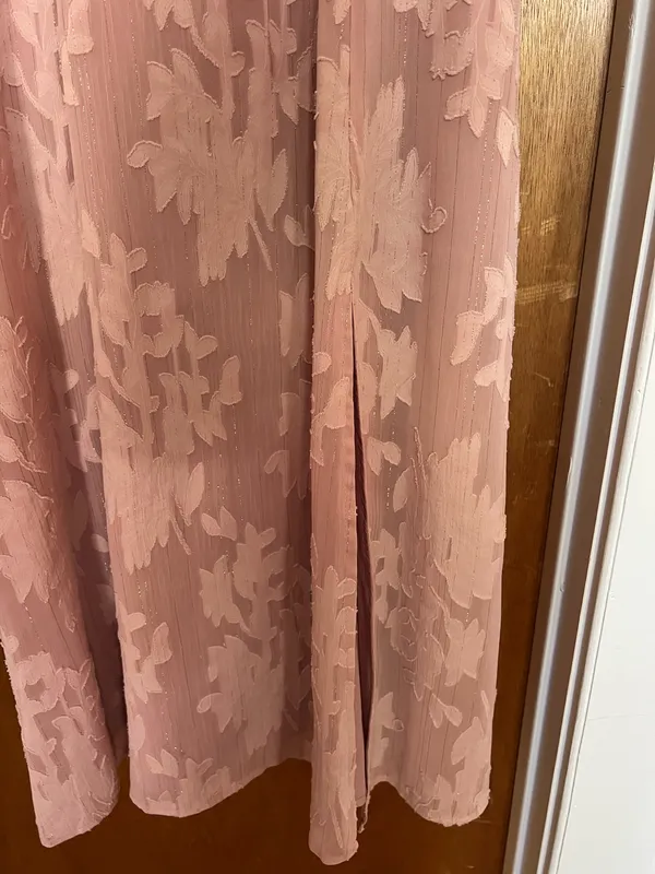 Lulus spaghetti strap pink floral textured dress - Image 4