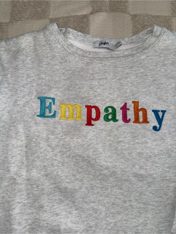 The Mayfair Group "Empathy‎ Always" heather grey crewneck sweatshirt one size - Image 3