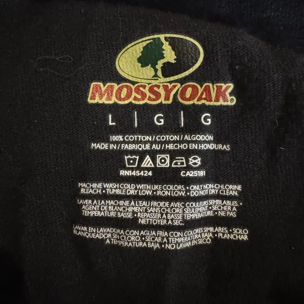 Mossy Oak Large Black Long Sleeve Shirt - Image 2