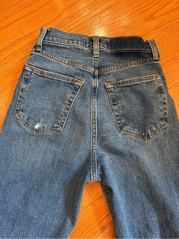 Abercrombie & Fitch Curve Love High Rise Ankle Straight Jeans Distressed 25 - Image 5