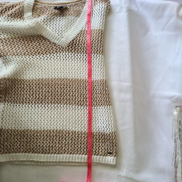 Tommy Hilfiger Knit‎ Crochet Striped Top Size XS - Image 11