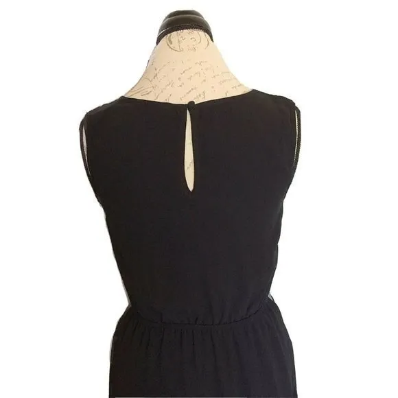 Lola Black Maxi Dress Womens Sleeveless Sheer Full Length Side Slit Elegant - Image 6