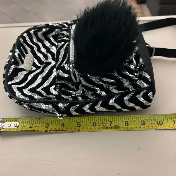 Justice Black and Silver Sequin Zebra Backpack Like New! - Image 4