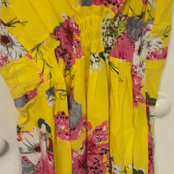 Vibrant Yellow Sleeveless V-Neck Maxi Dress - Image 6