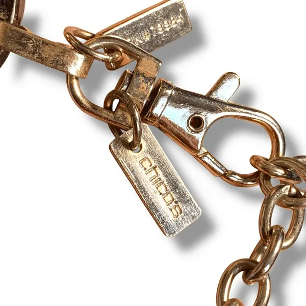 Chicos Black Gold Enamel Link Disc Chain Waist Belt Statement Accessory Boho‎ - Image 9