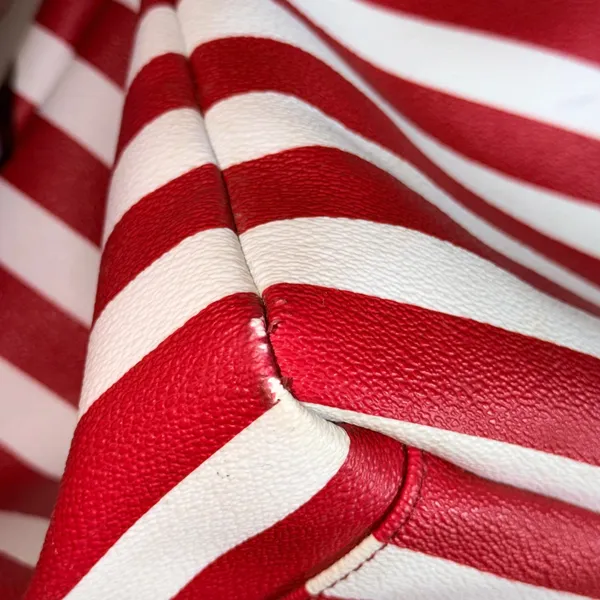 Kate Spade Kenneth Modern Tote Women XL‎ Red White Striped Nautical Shoulder Bag - Image 15
