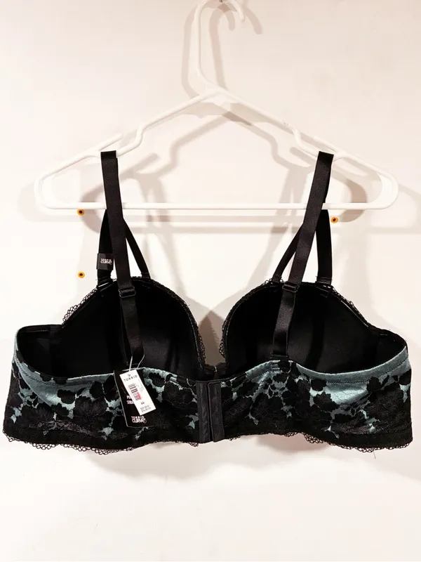 TORRID Plus Size Push-Up Strapless Bra 46C Black Teal Underwired NEW - Image 4