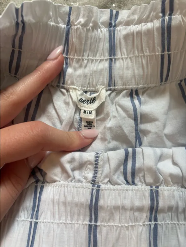 Aerie Striped Shorts Blue White - Image 2