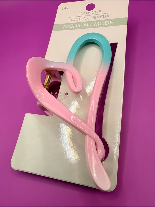 Pink Heart Hair Claw Clip - Image 3