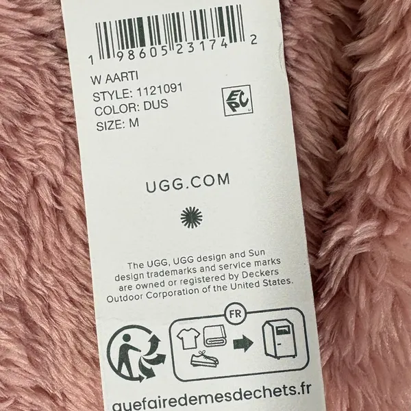 UGG Aarti Hooded Fleece Robe Dusk Pink 1121091 Plush Loungewear M - Image 2