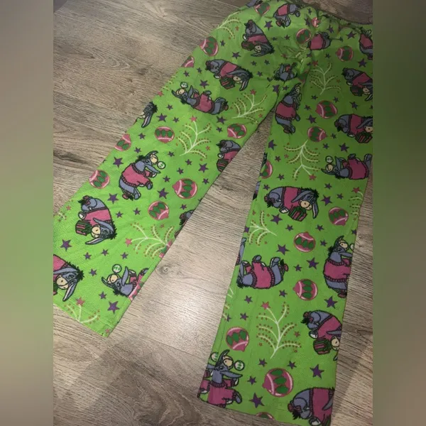 Disney Winnie the Pooh Eeyore Holiday fleece pajama lounge pants XSMALL Women’s - Image 7