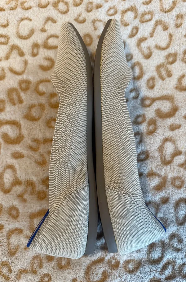 Rothy's The Point Women's White Gray Kint Ballet Casual Flats Slip On Size: 9.5 - Image 7