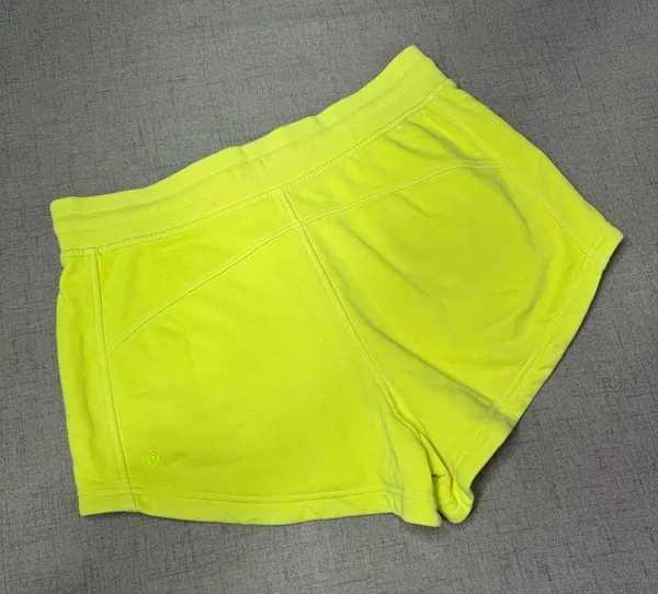 Lululemon Inner Glow High Rise Shorts Neon Yellow Highlighter Short Size 12 - Image 7