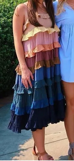 Storia Multicolored ruffle dress - Image 2