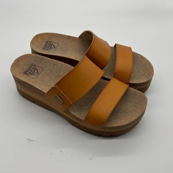 Reef Cushion Vista Hi 2.5 Tan Platform Slide Sandals Womens 7 - Image 2
