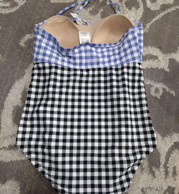 NEW beach Bump Motherhood Maternity Blue and Black One Piece Swimsuit - Image 2