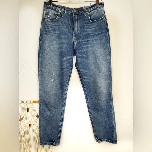 Reformation Denim Julia High Waist Distressed Jeans in Bryce Wash - Image 2