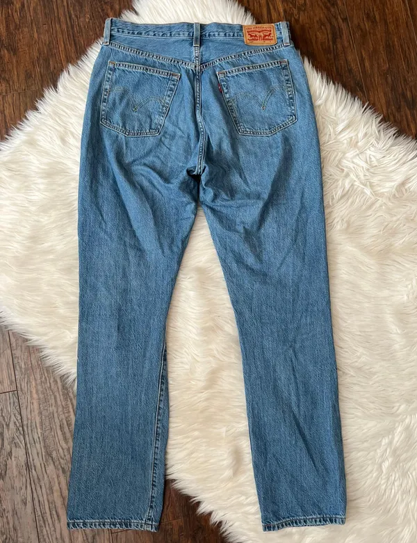 Levi's 501 Original Straight Button Fly Distressed Jeans - Image 5