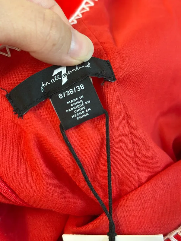 7 for all mankind linen red midi dress - Image 8