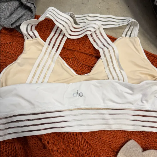 ALO Yoga White Strappy Sports Bra - Image 2