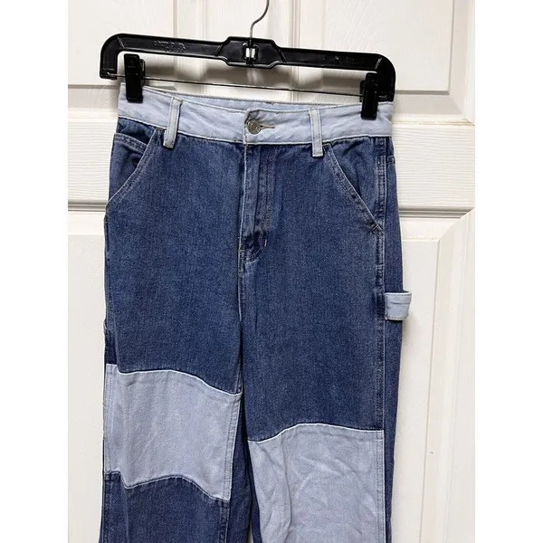 AQB Pacsun Jeans Women's Size 24 Colorblock 90s BF Cargo Carpenter‎ Contrast - Image 6
