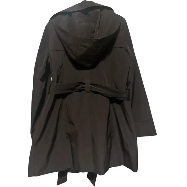 London Fog Black Trench Coat Women’s Size M Classic Button Front Belted Jacket - Image 3