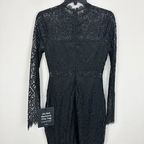 Lulus Appetite for Seduction Black Lace Long Sleeve Dress Party Gothic Small NWT - Image 9
