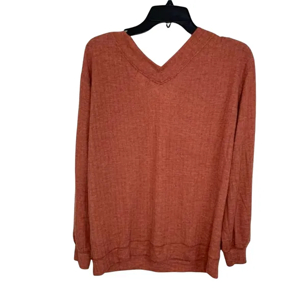 PST Heather Chilli V-neck Knit Sweater Ribbed Size Medium‎ NEW - Image 6