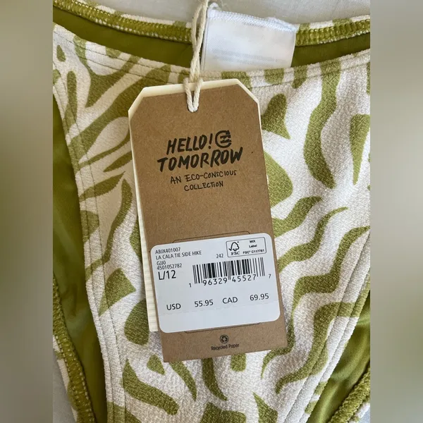 BILLABONG LA CALA HIKE BIKINI BOTTOM NWT💚🐚 medium coverage women’s Large - Image 7